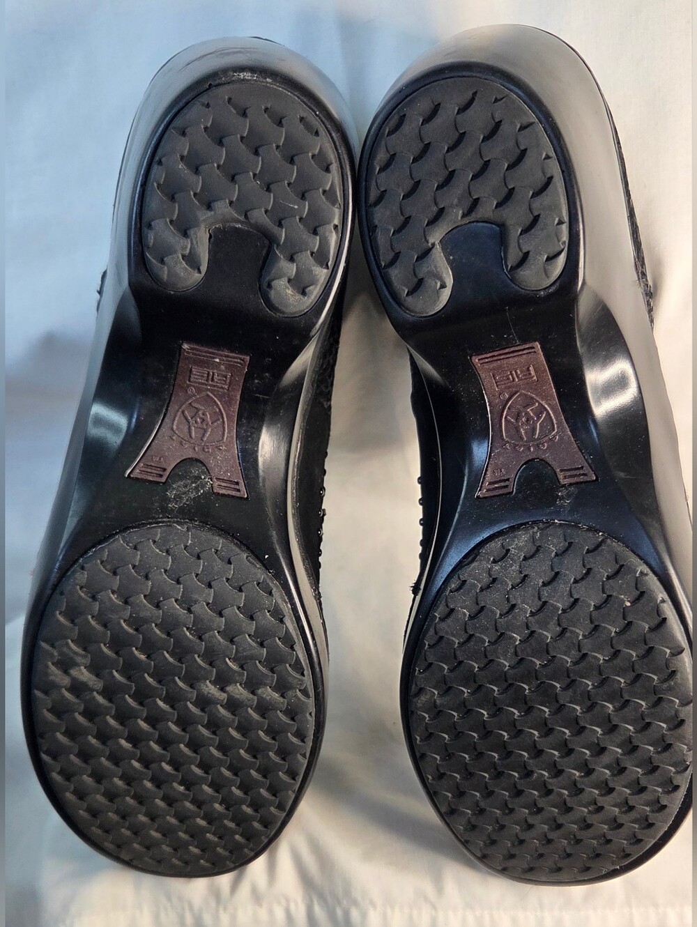 Ariat Bella Black Leather Slip-On Comfort Clogs Floral Embellishments Sz 10B - Picture 14 of 14